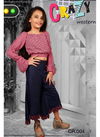 Pink Colour Crazy Weastern Two Piece Childrens Designer Wear Faux Georgette Top With Pant 004